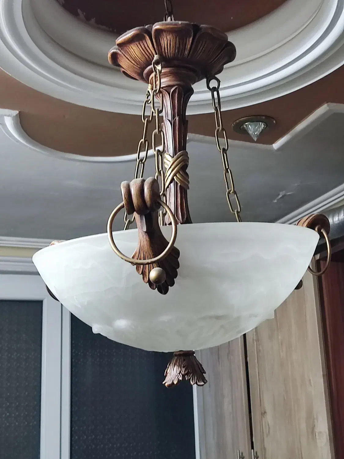 لوستر طرح چوب و رنگی|لوستر و چراغ آویز|بجنورد, |دیوار