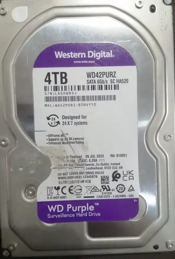 هارد داخلی ۴ترا بنفش به شرط تست|قطعات و لوازم جانبی رایانه|صدرا-فارس, فاز ۱|دیوار