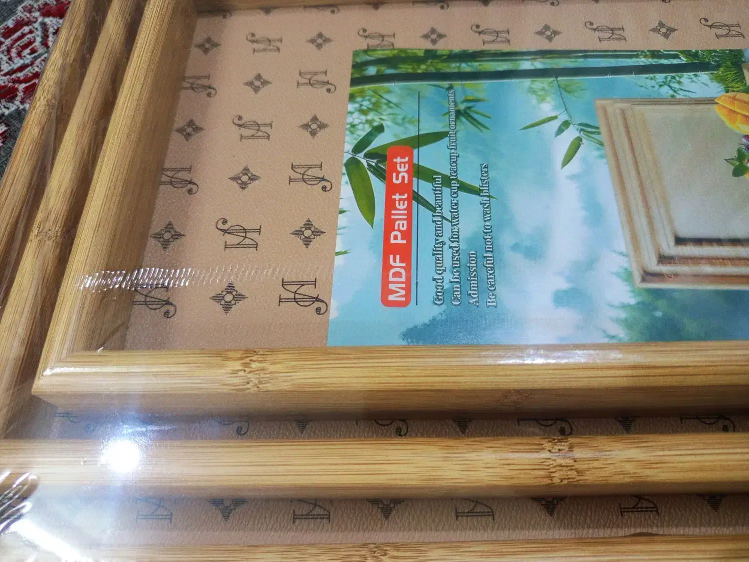 سینی چوبی با چوب اصل بامبو سه تا فقط 450 ت|ظروف سرو و پذیرایی|شادگان, |دیوار