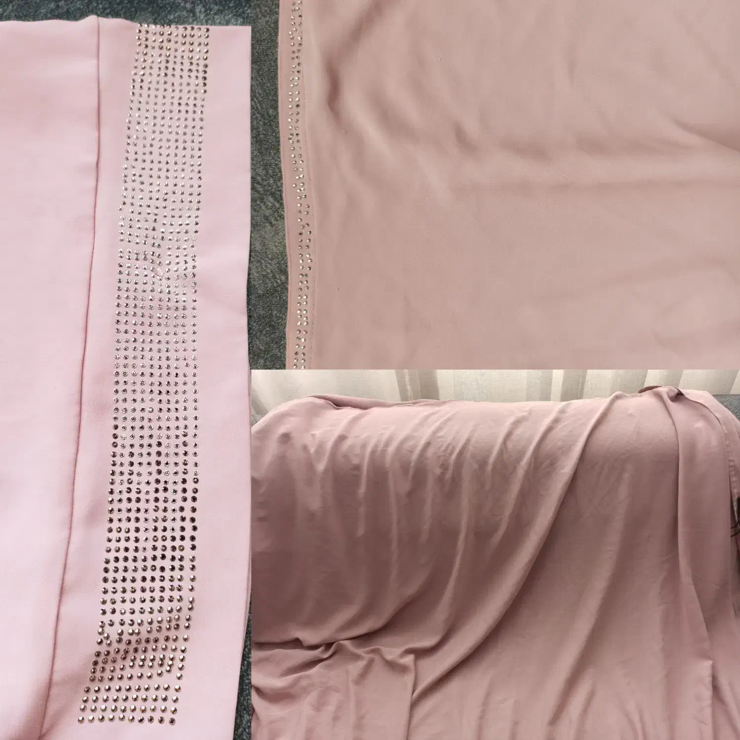 چادر رنگ صورتی چرک نگین دوزی شده دخترانه|لباس|شیراز, شهرک بهار|دیوار