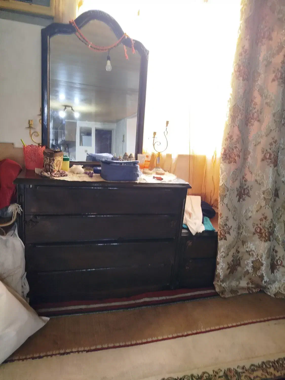 تخت و تشک دونفره چوب|تخت و سرویس خواب|تولم شهر, |دیوار