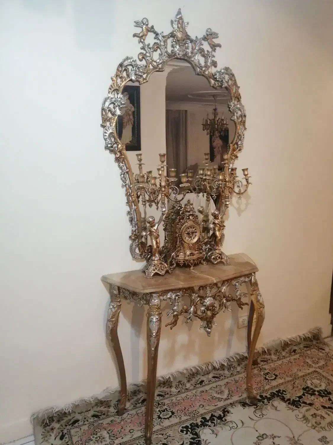 آینه کنسول|بوفه، ویترین، کنسول|تهران, چوب تراش|دیوار