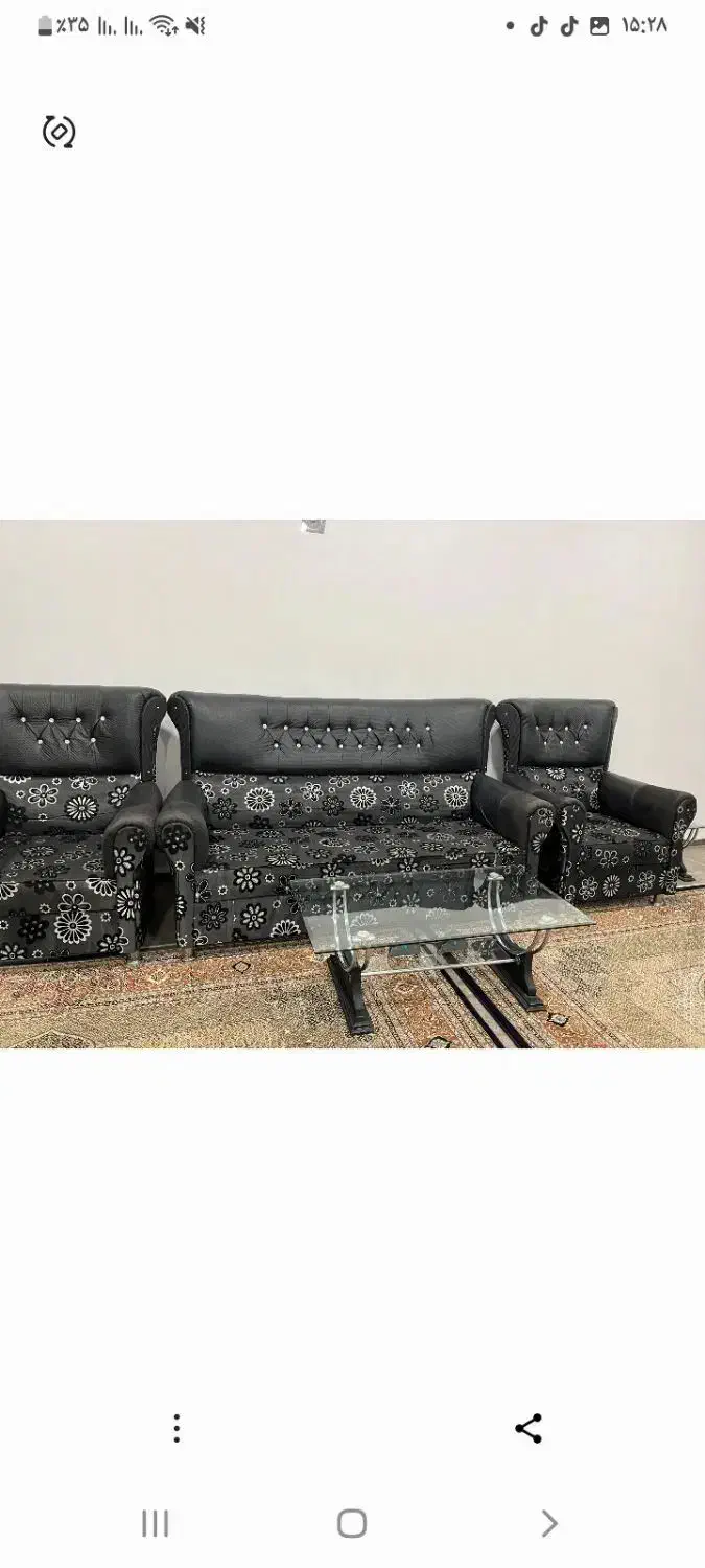 مبل ۷نفره در حد نو جلو مبلی شیشه ای|مبلمان خانگی و میز عسلی|خوی, |دیوار