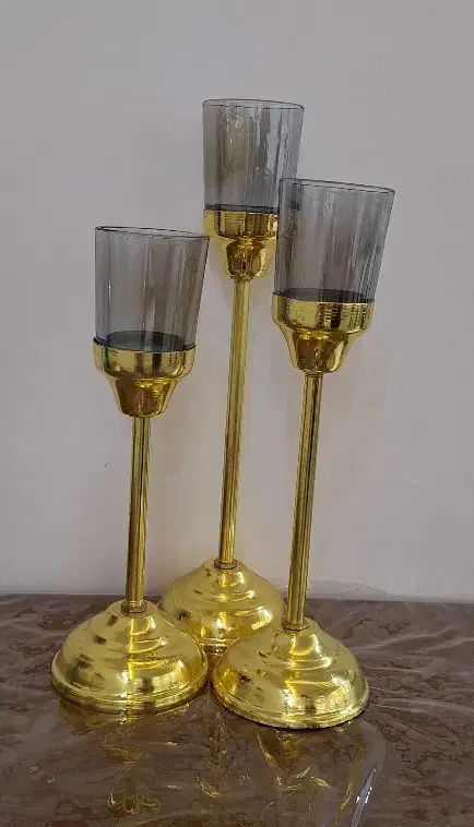 شمعدونی ۳ تایی جنس خوب و سالم|صنایع دستی و سایر لوازم تزئینی|مشکیندشت, |دیوار