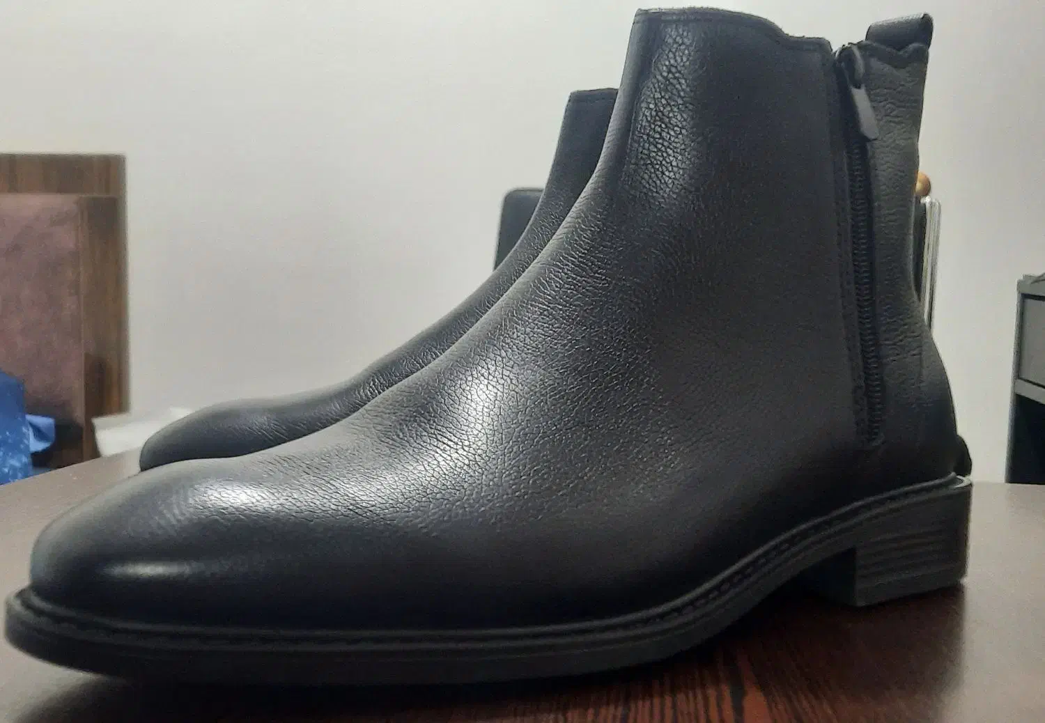 بوت چرم شمس نو، مدل یکسره دو زیپی|کیف، کفش، کمربند|رشت, پاستوریزه|دیوار