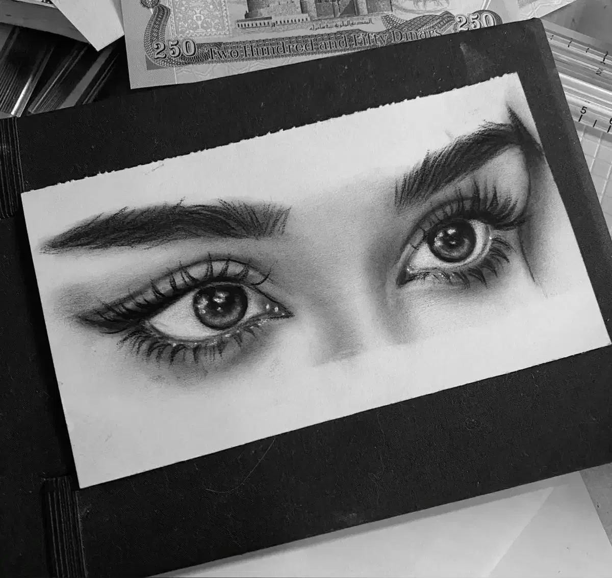 طراحی چهره سیاه قلم/هدیه/کادو|تابلو، نقاشی، عکس|ارومیه, |دیوار