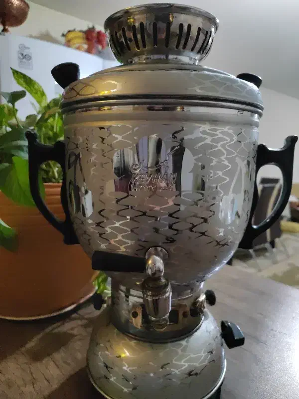 سماور گازی استیل طرح دار|سماور، چای‌ساز، قهوه‌ساز|بومهن, |دیوار