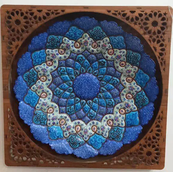 بشقاب دیواری میناکاری مسی|صنایع دستی و سایر لوازم تزئینی|فومن, |دیوار