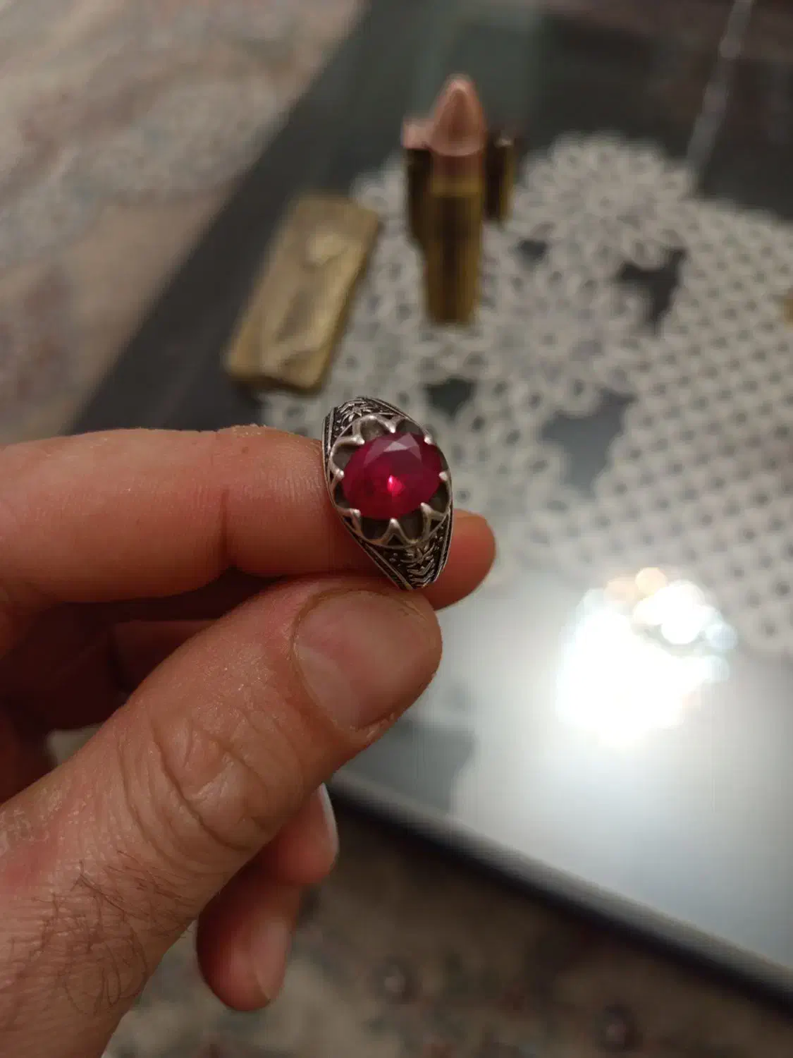 انگشتر نقره نگین دار طرح جدید|زیورآلات و اکسسوری|محمدشهر, شهرک پیام (مهرالبرز)|دیوار