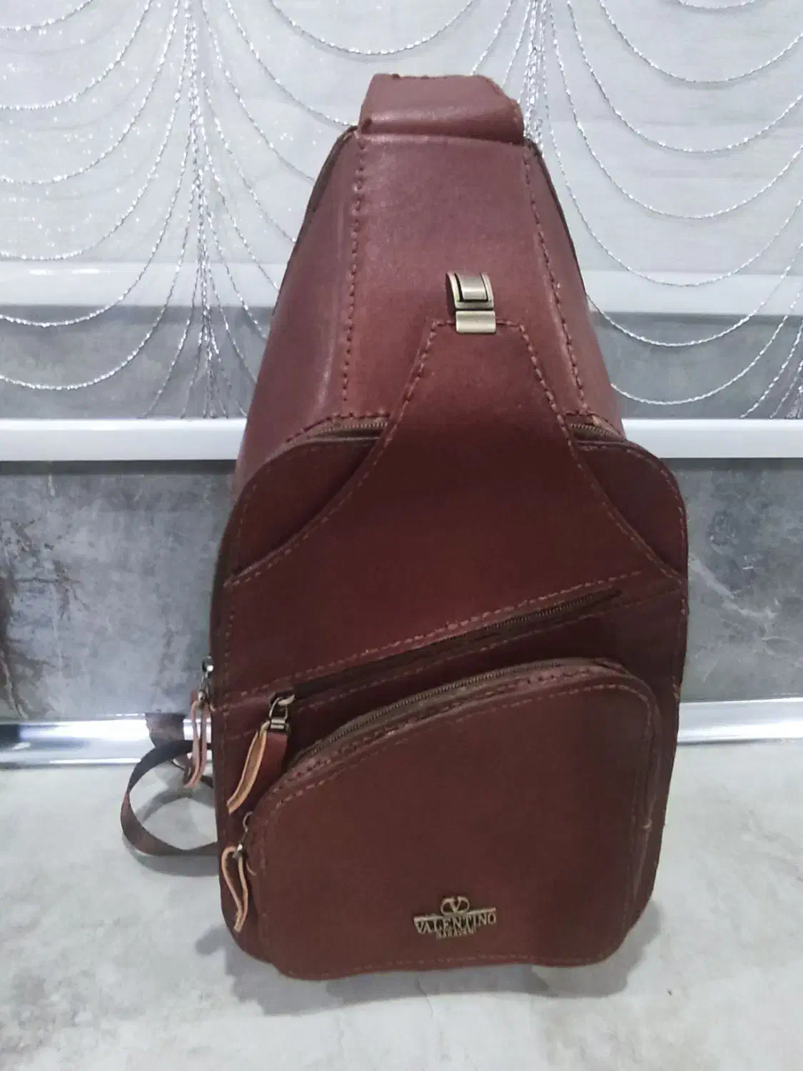 کیف چرم  قهوه‌ای  دستدوز مناسب برای موتور سواران|کیف، کفش، کمربند|کرج, دولت‌آباد|دیوار