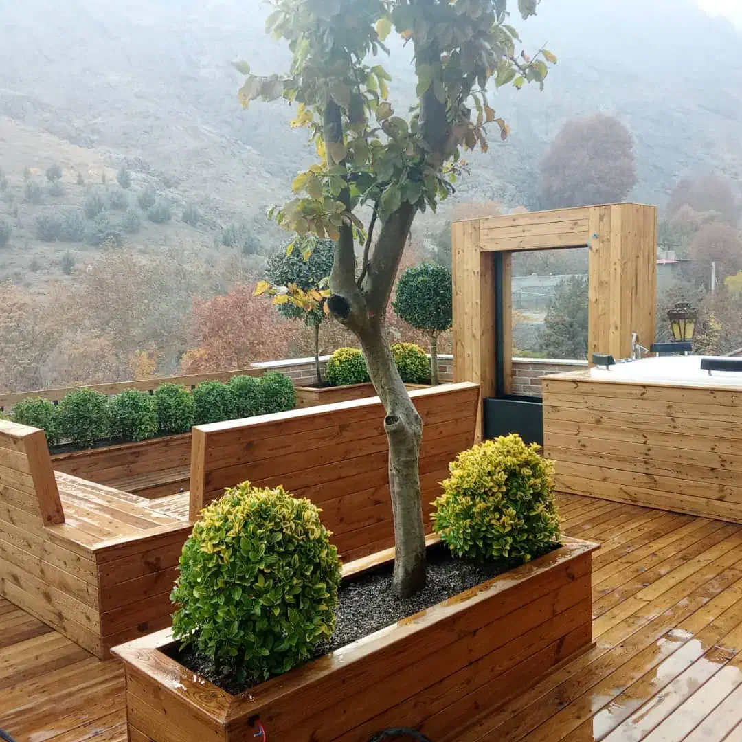 طراحی و اجرای ویلا،روف گاردن،محوطه،تراس،با ترموود|خدمات پیشه و مهارت|کرج, اصفهانی‌ها|دیوار