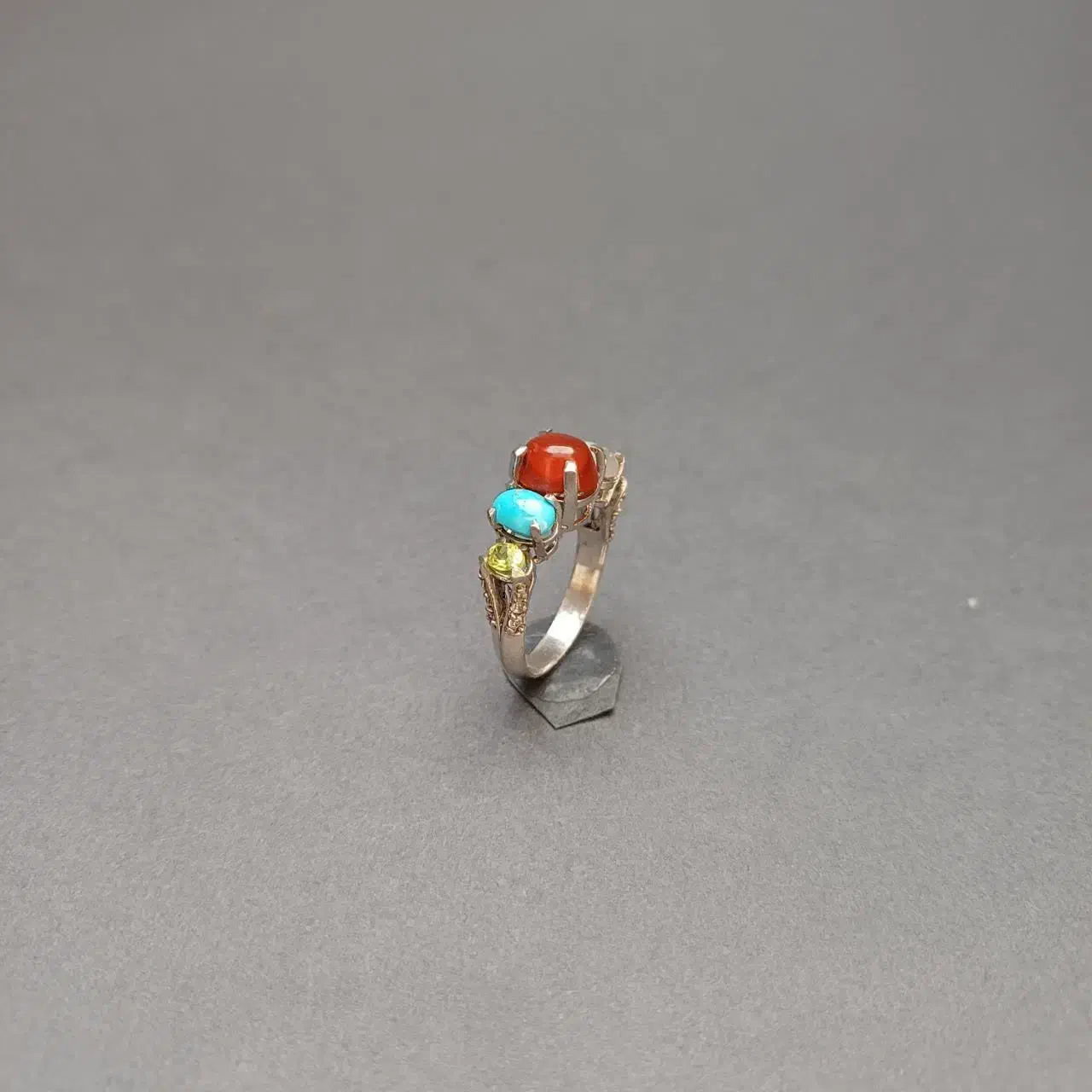 انگشتر نقره زنانه پنج نگین|جواهرات|قم, حاج زینل|دیوار