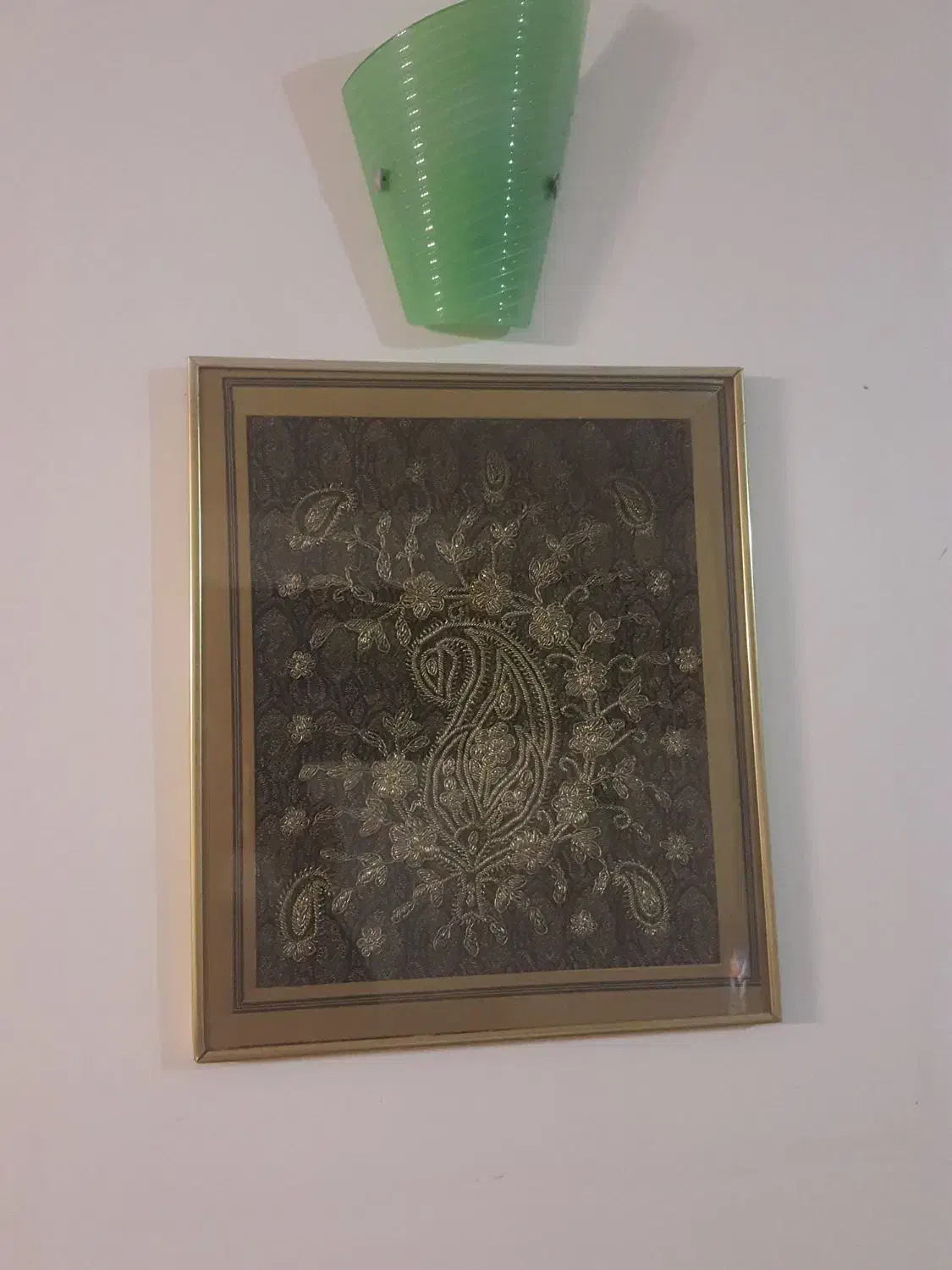 تابلو ترمه اصل آنتیک قدیمی|کلکسیون اشیاء عتیقه|اصفهان, آبشار|دیوار