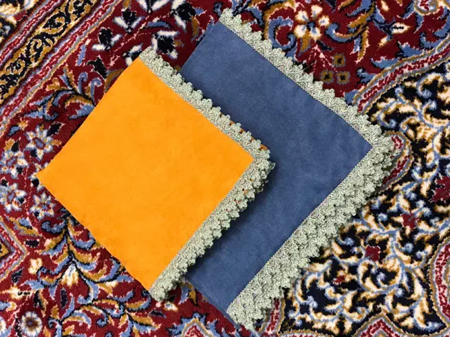 رو میزی و پشتی سرمه دوزی شده|پرده، رانر، رومیزی|قم, بلوار امین و ساحلی|دیوار