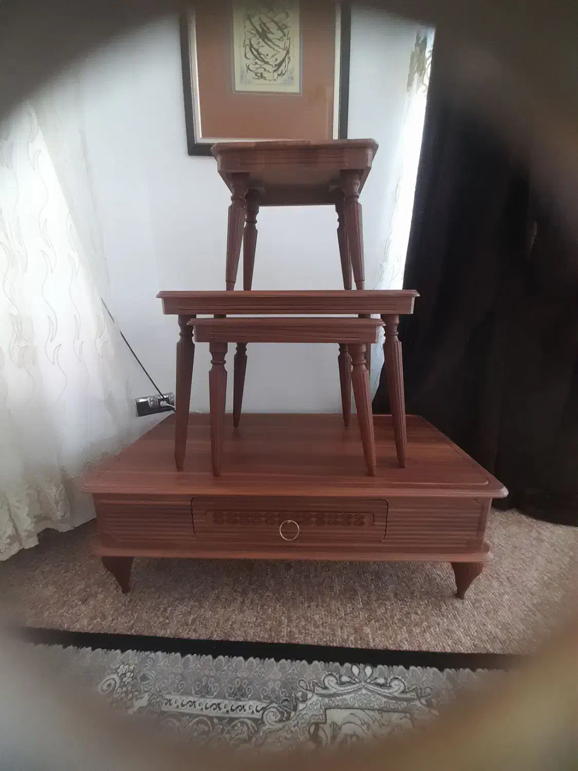 میز جلو مبلی وسه عدد گل میز|مبلمان خانگی و میز عسلی|لار, |دیوار