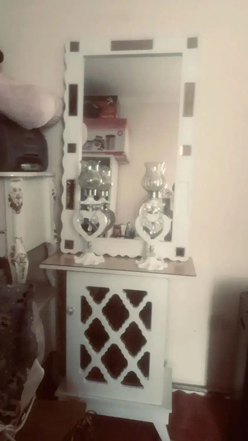 آینه کنسول و شمعدان عروس|بوفه، ویترین، کنسول|خوی, |دیوار