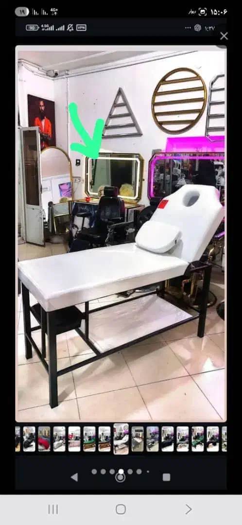 سرشور صندلی اصلاح آینه دکور تخت تتو آرایشگاه ترولی|آرایشگاه و سالنهای زیبایی|شیراز, شهرک سراج|دیوار
