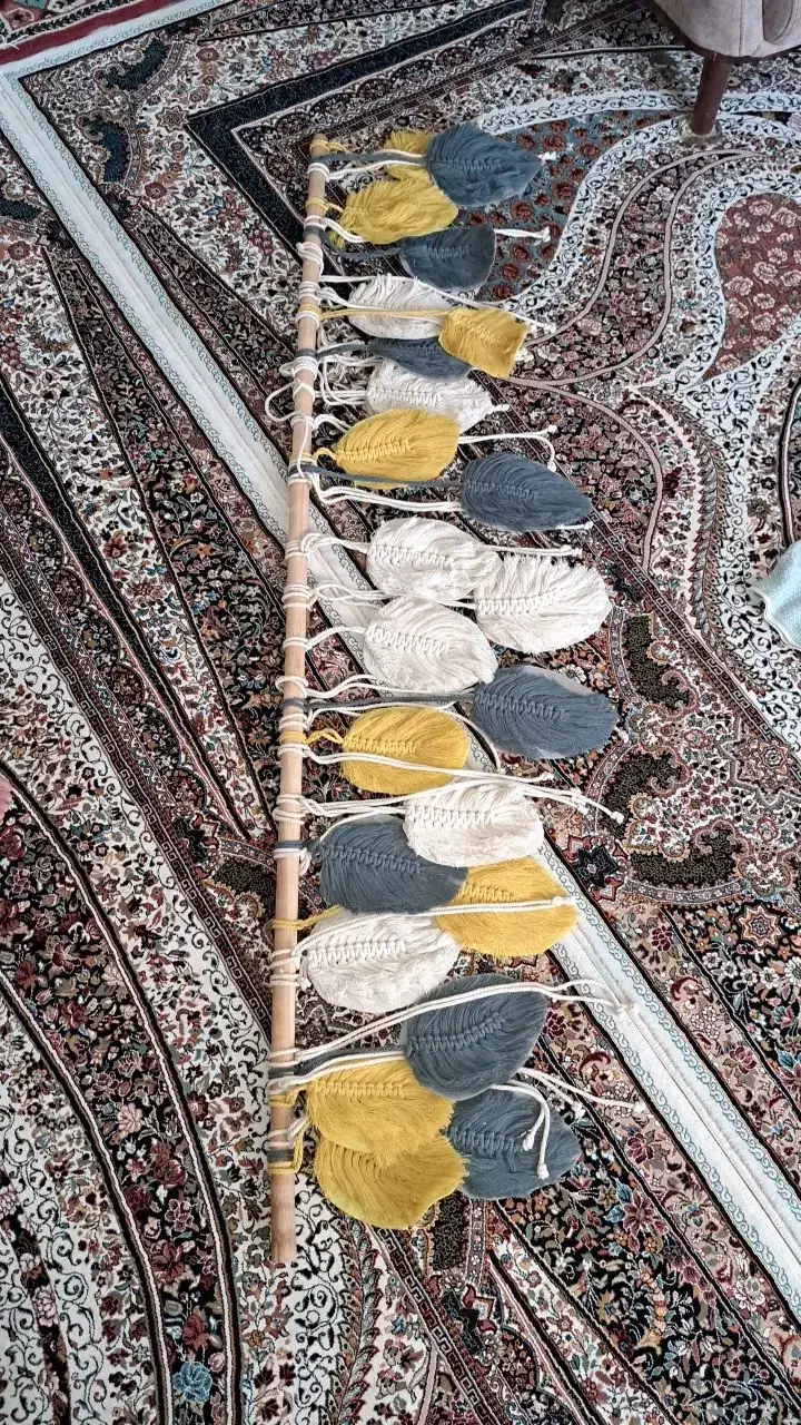 شلف و پرده مکرومه نو|صنایع دستی و سایر لوازم تزئینی|خرمآباد, |دیوار