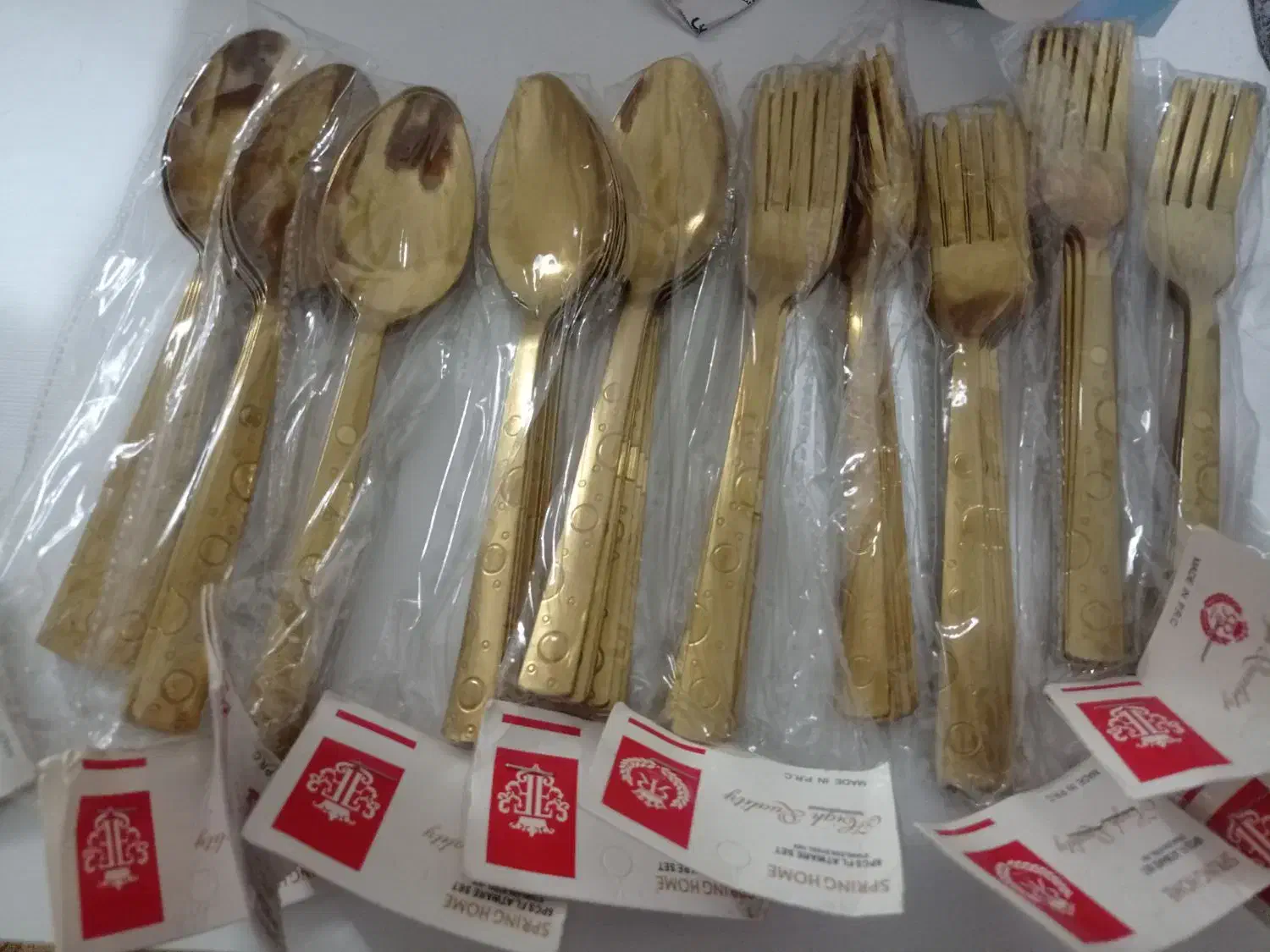 قاشق وچنگال طلایی|ظروف سرو و پذیرایی|تبریز, |دیوار