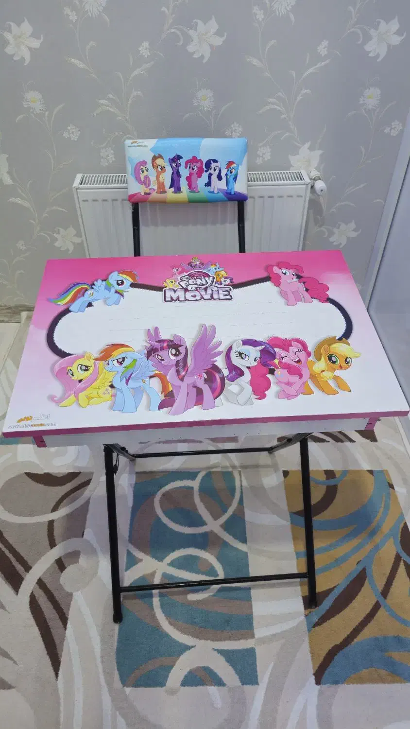 میز و صندلی طرح پونی کاملا نو و تمیز|تخت و صندلی بچه|خاوران, |دیوار