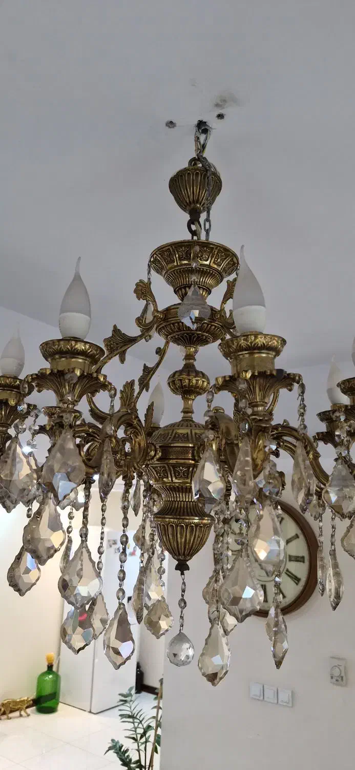 لوستر ۸شاخه برنز در حد نو|لوستر و چراغ آویز|تهران, کوهک|دیوار