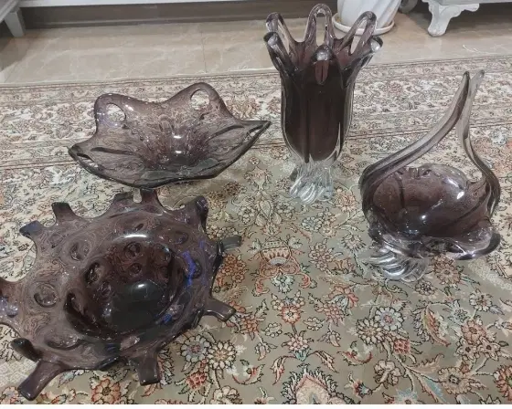 کریستال شکلات خوری، میوه خوری، گلدان اصل چک|ظروف سرو و پذیرایی|تهران, وحیدیه|دیوار