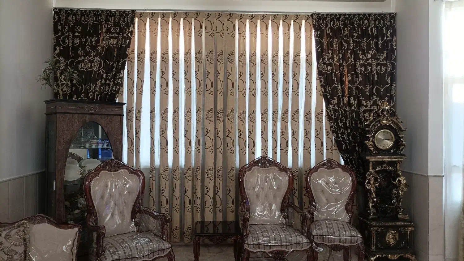 پرده سالن|پرده، رانر، رومیزی|قم, شاه ابراهیم|دیوار