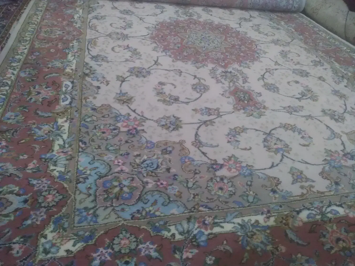 جفت فرش گل ابریشم دستباف کاشان|فرش|کاشان, یحیی آباد|دیوار