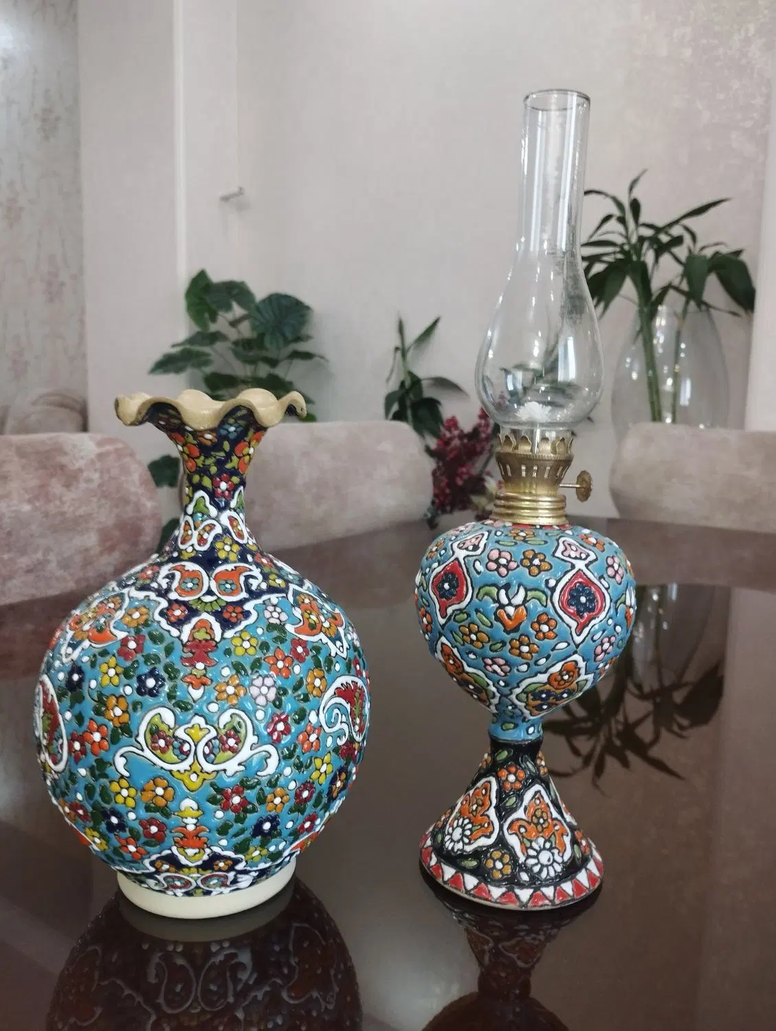 گلدان و گرد سوز میناکاری دکوری و تزیینی|کلکسیون و سرگرمی|تهران, یوسفآباد|دیوار