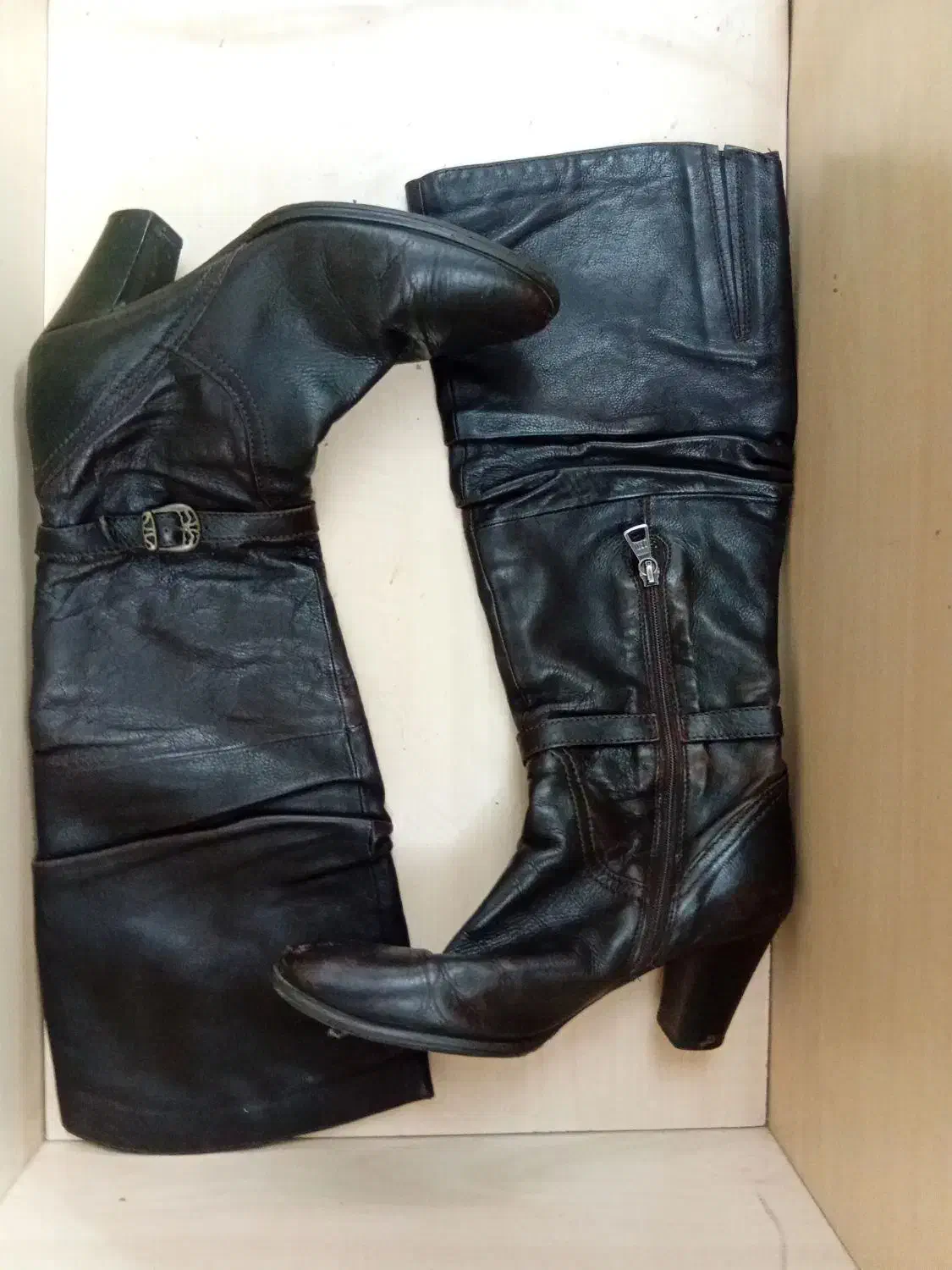 چکمه چرم سایز 37 و 38|کیف، کفش، کمربند|سمنان, |دیوار