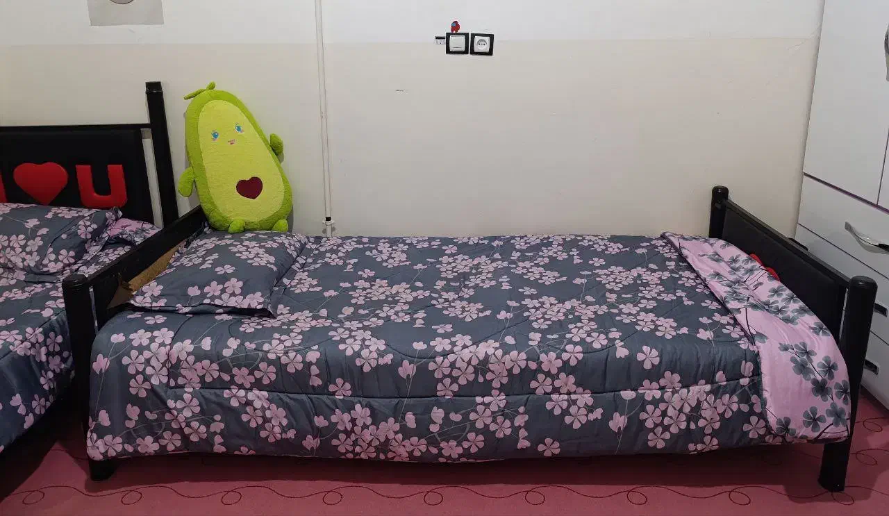 تخت فلزی دوطبقه بدون تشک|تخت و سرویس خواب|روانسر, |دیوار