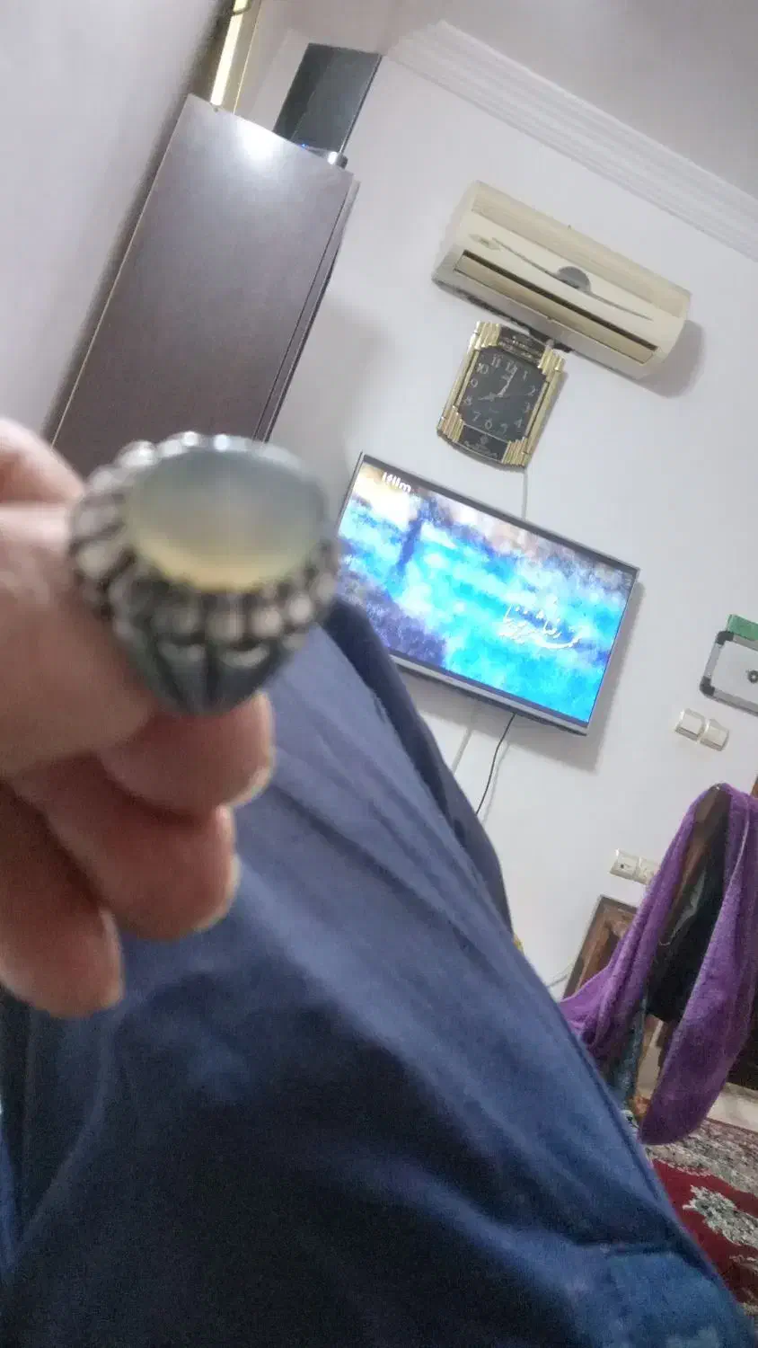 انگشتر عقیق کار دست کهنه سنک کبود|جواهرات|گرگان, |دیوار