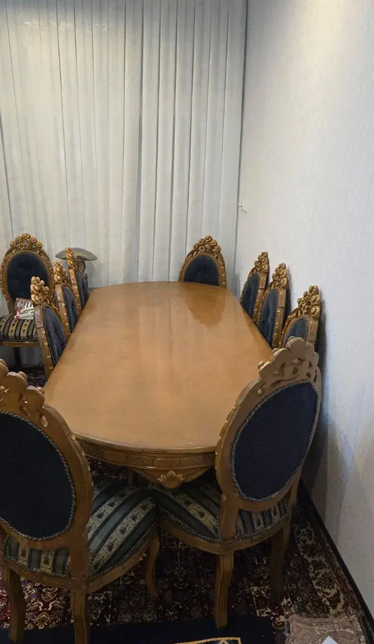 میز ناهارخوری ۱۰ نفره سلطنتی|میز و صندلی غذاخوری|اصفهان, سرتاوه|دیوار
