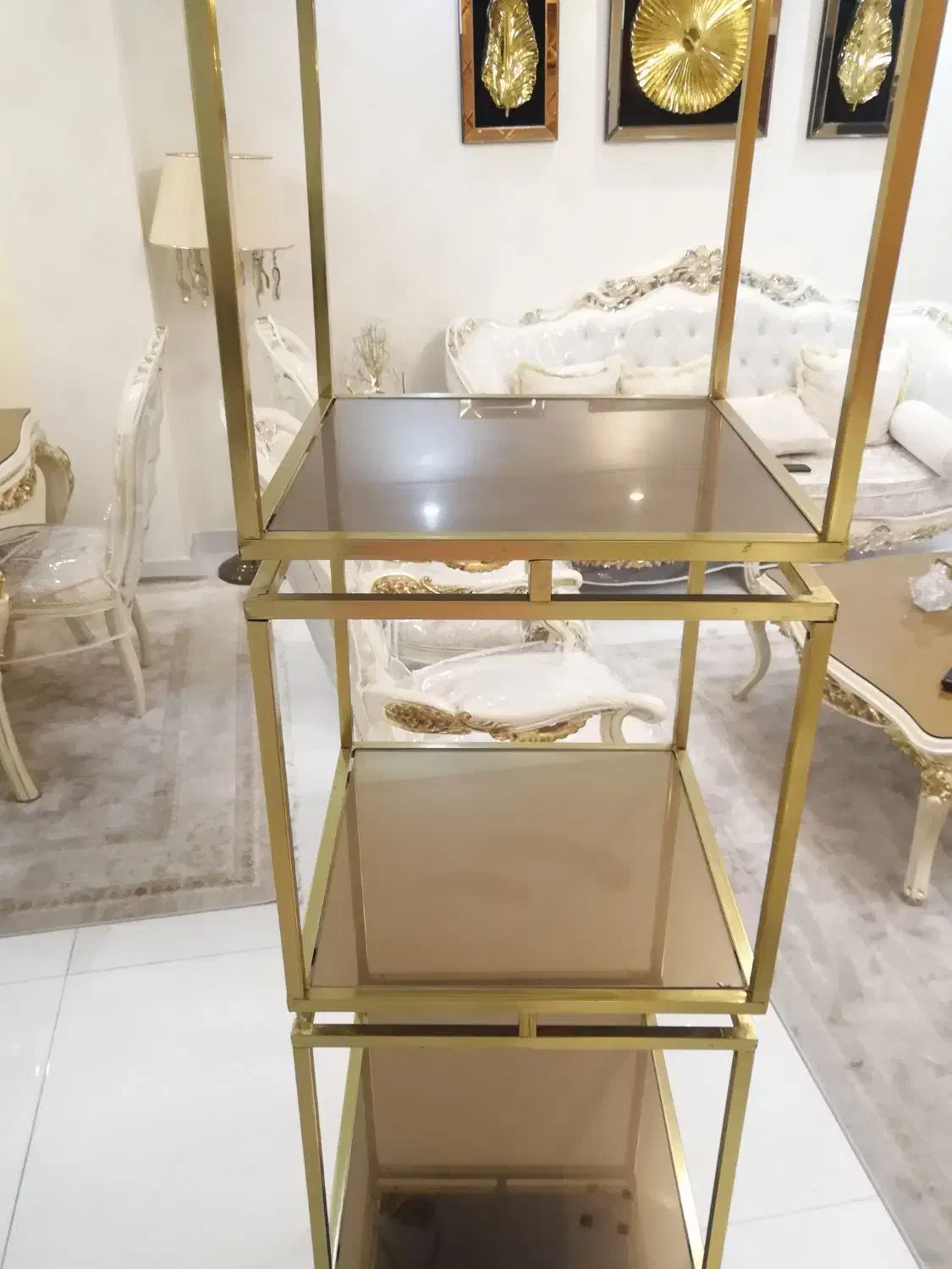 قفسه فلزی طلایی|کتابخانه، شلف، قفسههای دیواری|رشت, علی آباد|دیوار