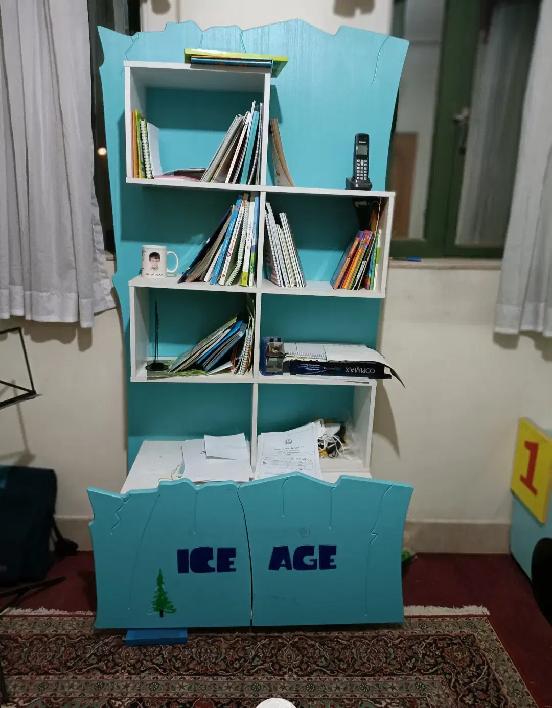 تخت و کتابخانه کودک|تخت و سرویس خواب|شیراز, تاچارا|دیوار