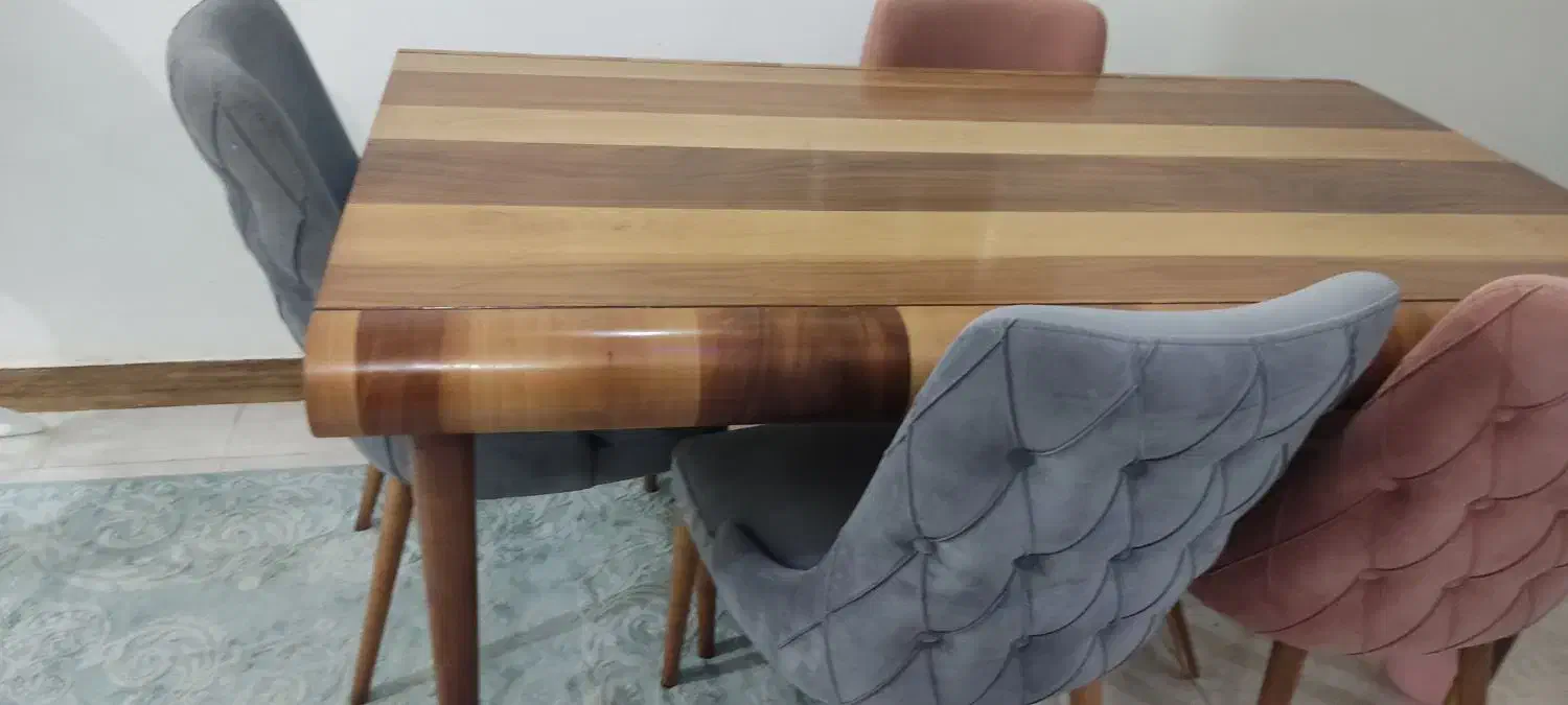 میز ناهار خوری 6 نفره به همراه 6 صندلی دو رنگ|میز و صندلی غذاخوری|جم, |دیوار