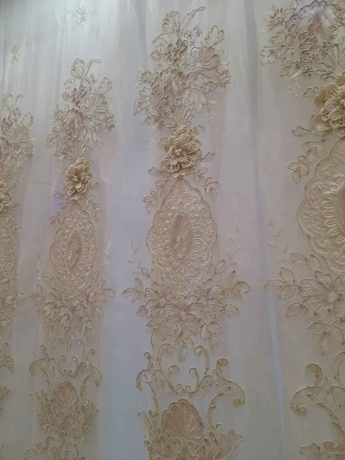 پرده تور کتان ترک گل برجسته  نو|پرده، رانر، رومیزی|مشهد, خواجه ربیع|دیوار