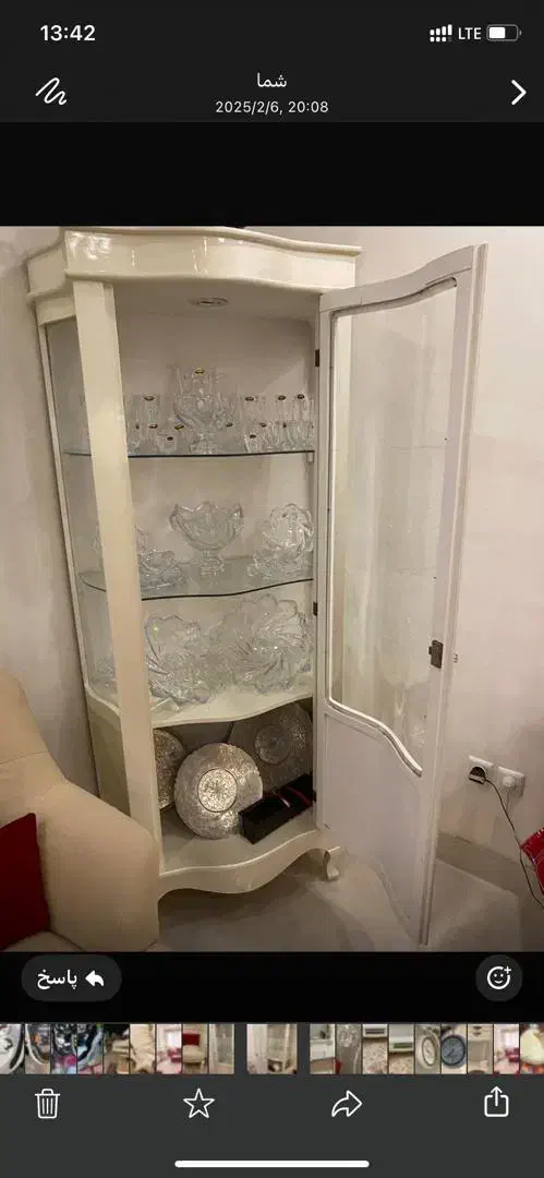 بوفه یا کنسول چوبی سفید|بوفه، ویترین، کنسول|مشهد, مشکینی (شهرک غرب)|دیوار