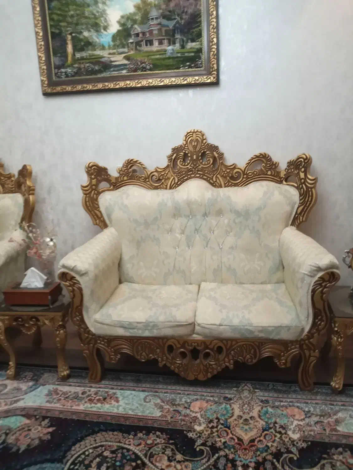 مبل استیل 7نفره نو با میز عسلی حراج بخاطر کمبود جا|مبلمان خانگی و میز عسلی|چهارباغ, |دیوار