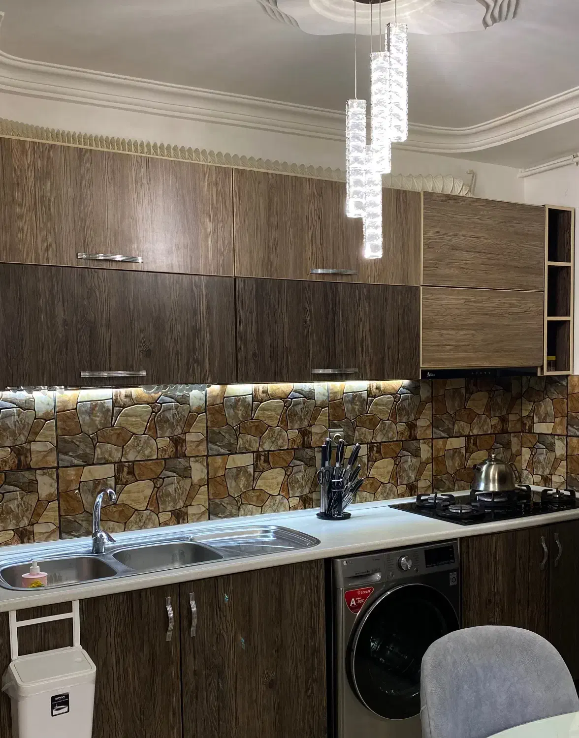 کابینت ام دی اف همراه سینک و شیر اهرمی|مصالح و تجهیزات ساختمان|رشت, نخودچر|دیوار