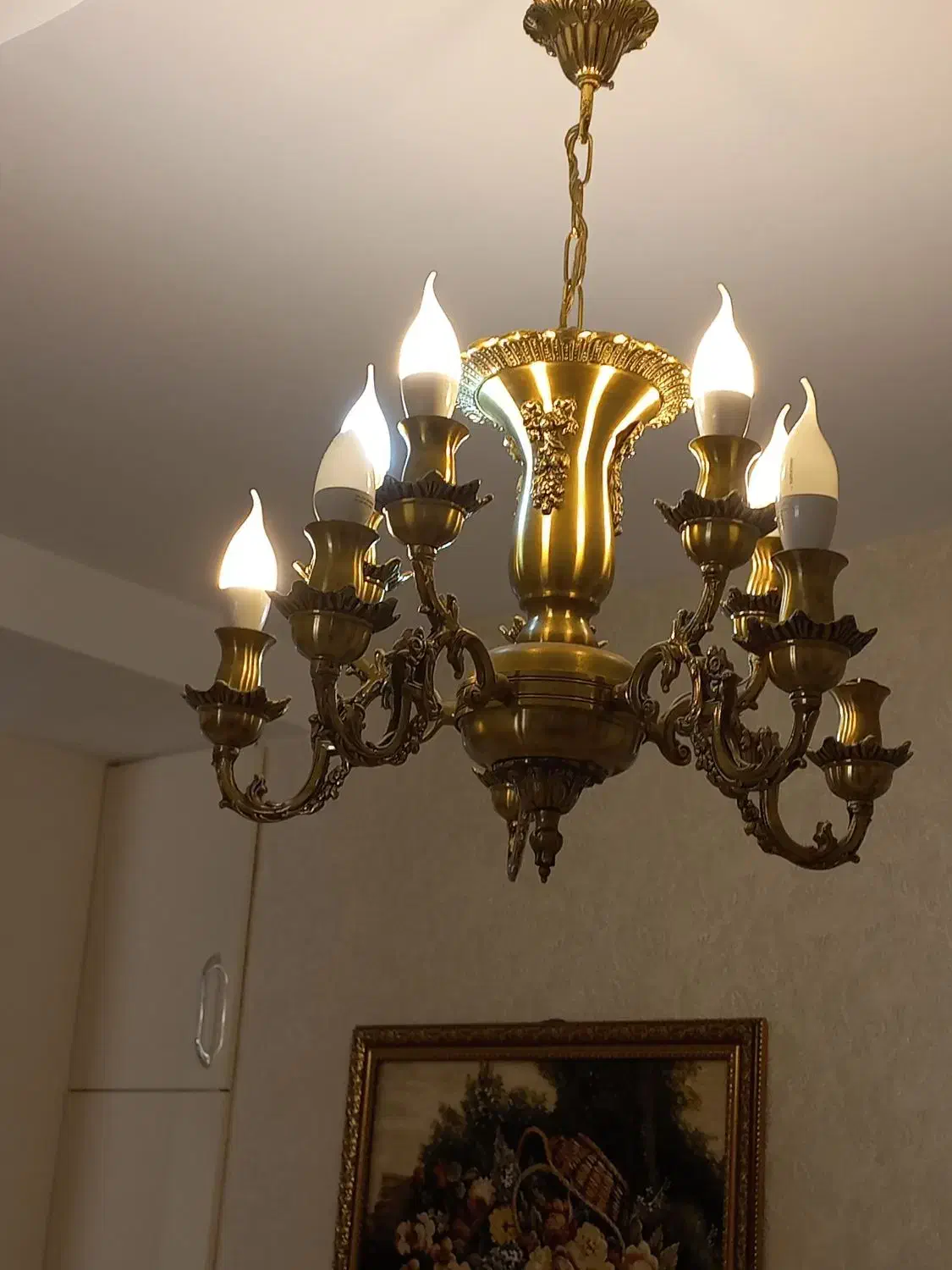 لوستر برنجی|لوستر و چراغ آویز|تهران, مینابی|دیوار