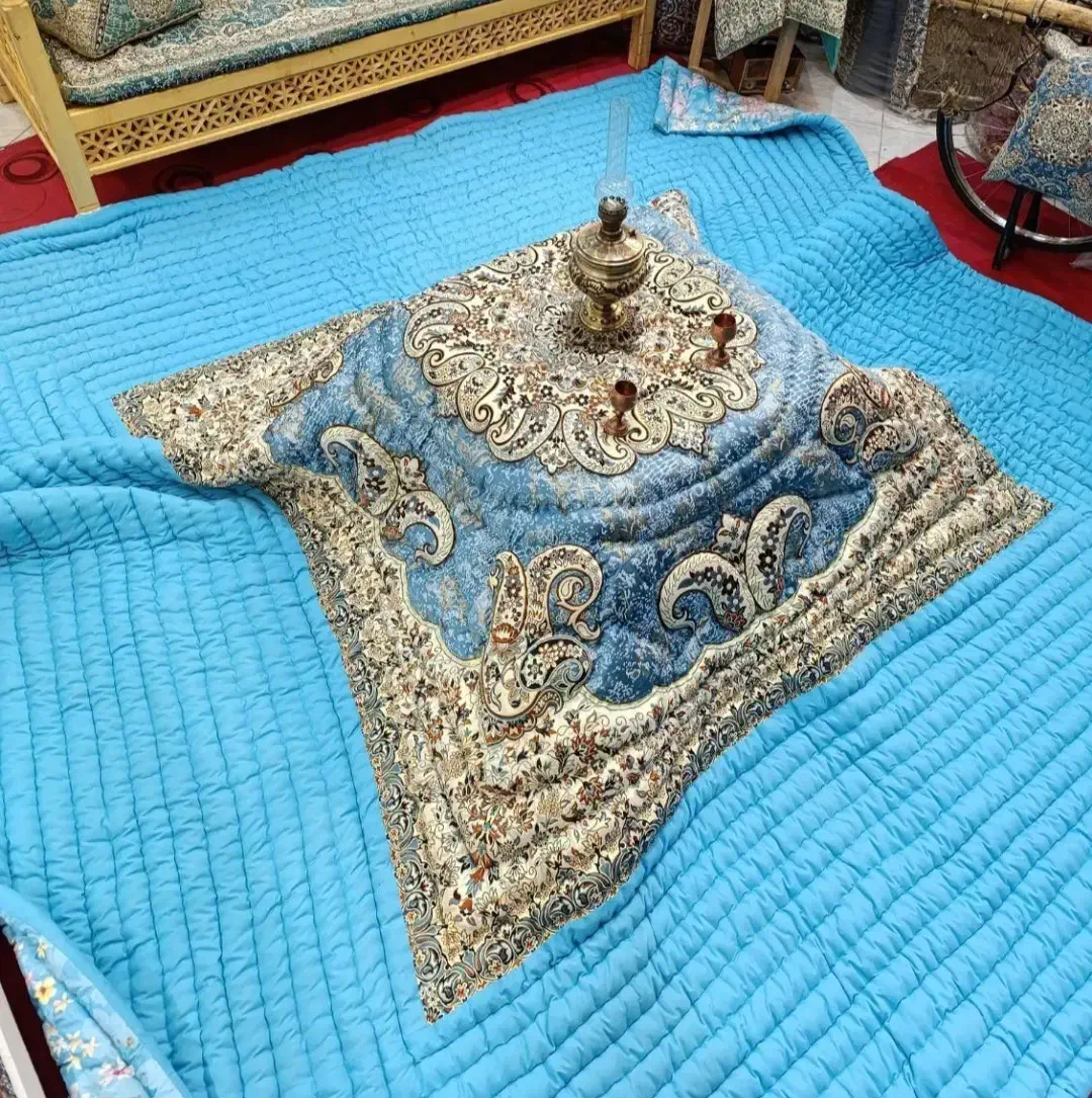 لحاف کرسی تالشی 3 در 3 سلطنتی دست دوز با لوازم|رختخواب، بالش، پتو|تهران, شهید رجایی|دیوار