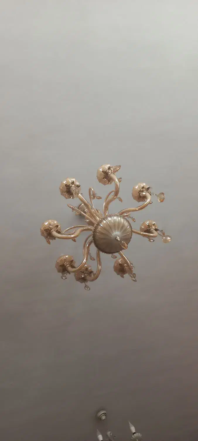 لوستر کریستال شامپاین ۸ شاخه|لوستر و چراغ آویز|ری, ولی آباد|دیوار