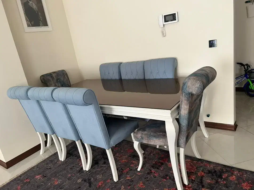 غذاخوری ۸نفره روکش پارچه|مبلمان خانگی و میز عسلی|هشتگرد, هشتگرد قدیم|دیوار