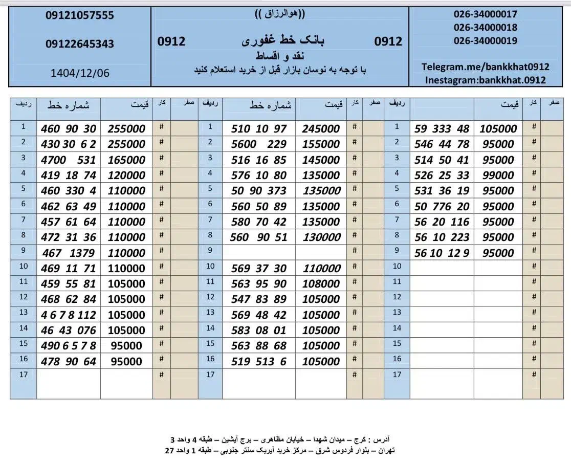 0912.195.56.95 بهترین خریدار کد یک دو سه|سیم‌کارت|کرج, اصفهانی‌ها|دیوار