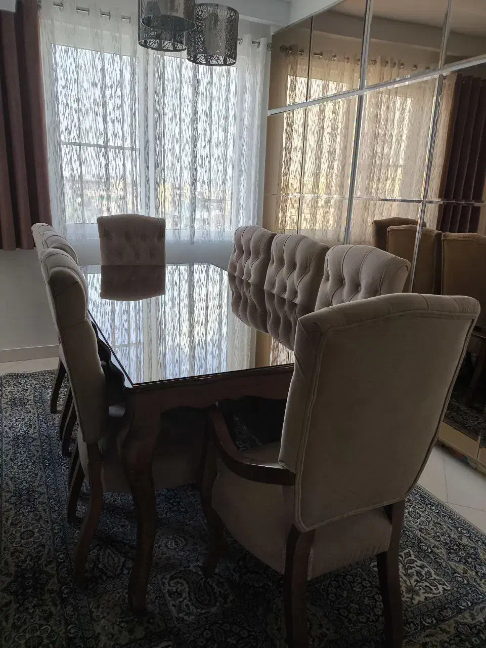 مبل ۷ نفره به همراه نهار خوری ۸ نفره|مبلمان خانگی و میز عسلی|پردیس, فاز ۲|دیوار