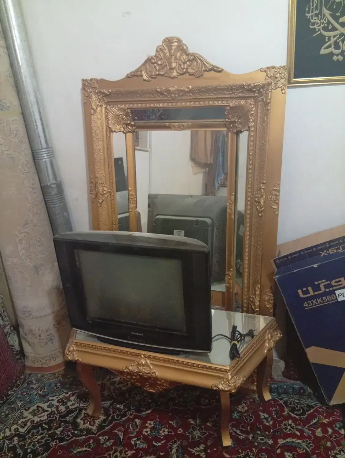 فروش آینه و میز آرایش بهمراه یک عدد تلوزیون|آینه|ابهر, |دیوار