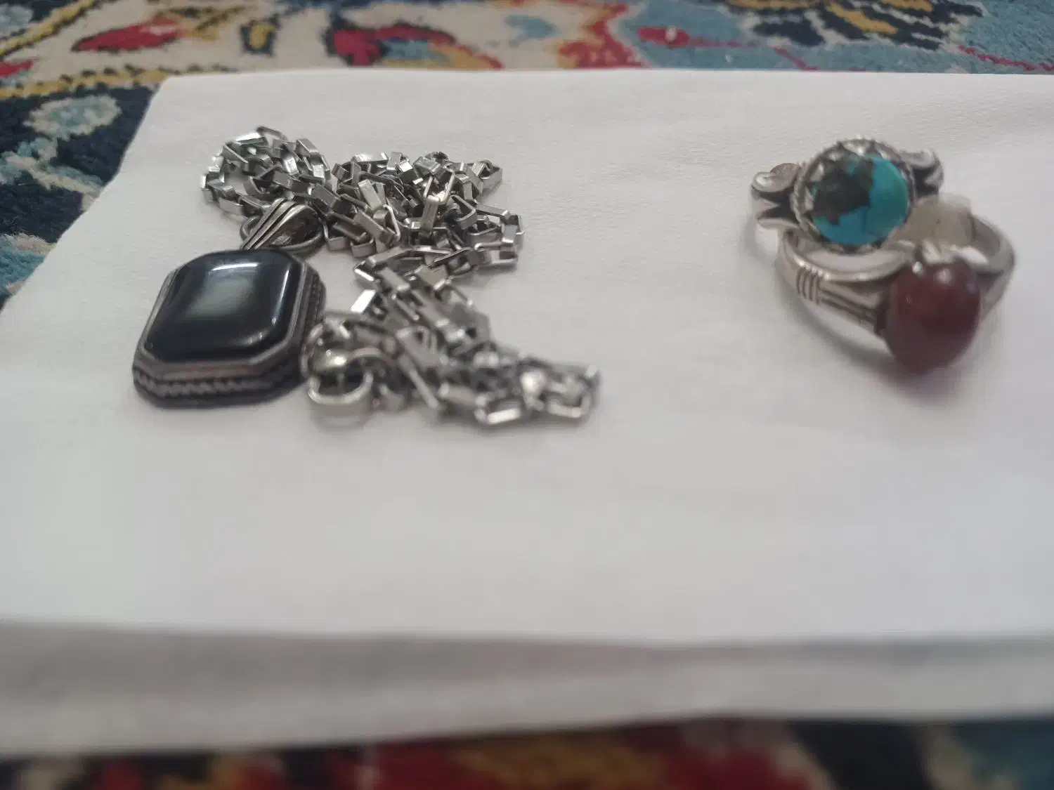 انگشتر نقره و تسبیح و گرونی|جواهرات|ملایر, |دیوار