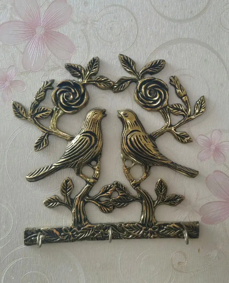 جاکلیدی برنز طرح بلبل|ساعت دیواری و تزئینی|زنجان, |دیوار