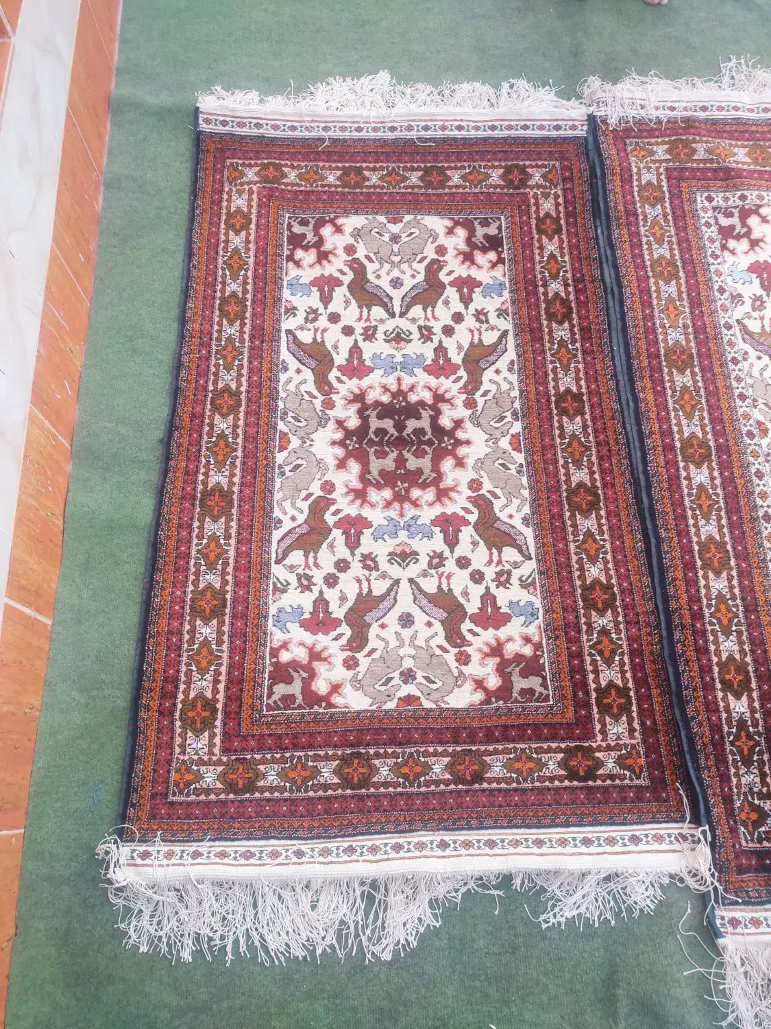 قالیچه دستباف تمام ابریشم|گلیم، جاجیم، گبه|خواف, |دیوار